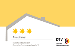 DTV Privatzimmer klassifiziert durch den Deutschen Tourismusverband e.V. DTV Privatzimmer klassifiziert durch den Deutschen Tourismusverband e.V.
